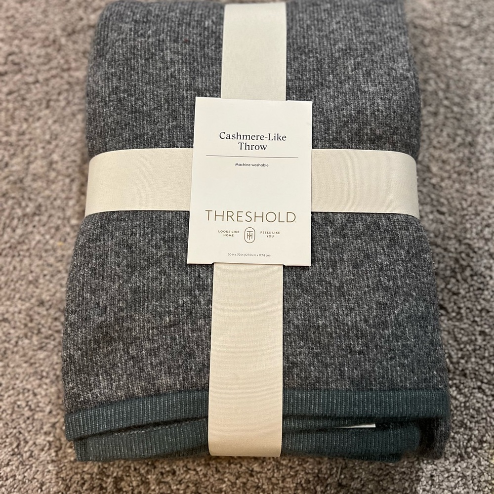 Threshold Gray Cashmere-Like Throw